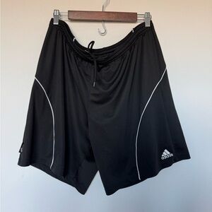 Adidas Men's Black Athletic Shorts with White Accents